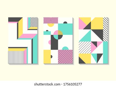 Vektorfarbige Geometrie auf weißem Hintergrund Sammlung für Broschürenbanner und Publikation