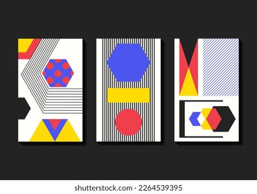 vector colorful geometric on white background collection for brochure banner and publication