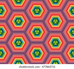 Vector colorful geometric seamless pattern. Abstract retro background season autumn, fall colors