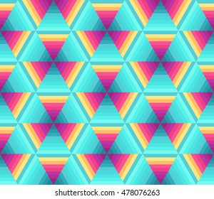 Vector colorful geometric seamless pattern. Abstract retro geometric background