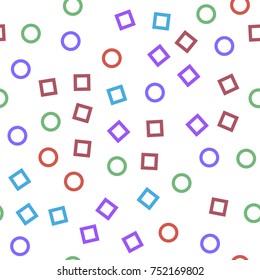 Vector Colorful geometric seamless pattern on white background