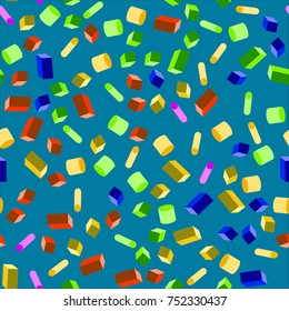 Vector Colorful geometric seamless pattern on blue background
