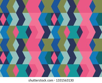 Vector colorful geometric shapes seamless pattern background. Perfect for textile design, fashion prints, paper backgrounds and print on demand products.