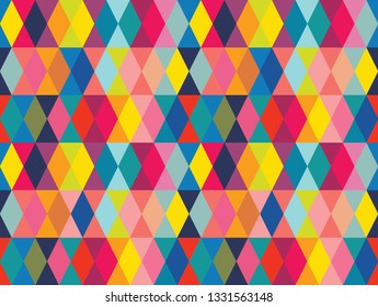 Vector colorful geometric shapes seamless pattern background. Perfect for textile design, fashion prints, paper backgrounds and print on demand products.