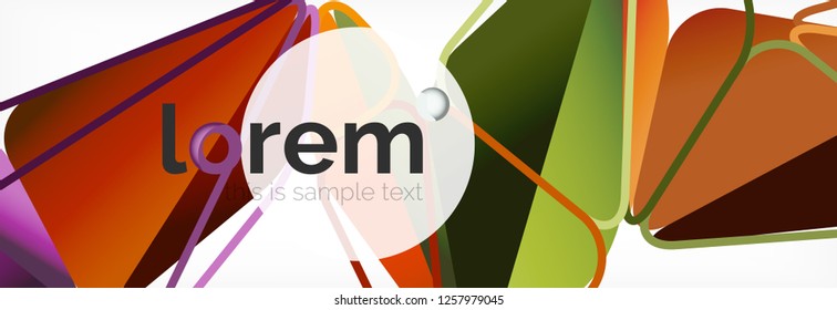 Vector colorful geometric triangle background, crystal banner design, modern template with triangular shapes on light backdrop