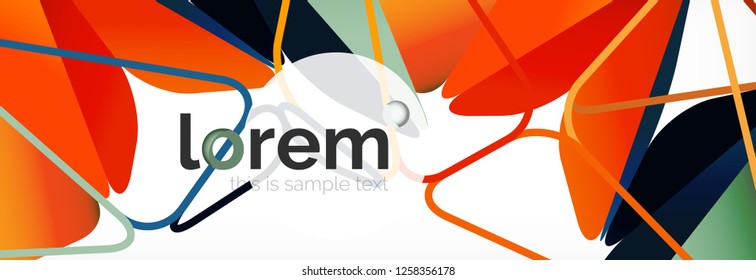 Vector colorful geometric triangle background, crystal banner design, modern template with triangular shapes on light backdrop