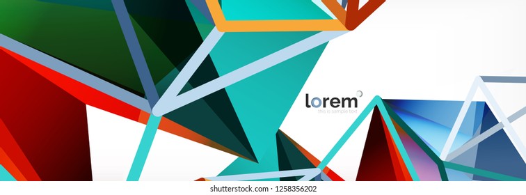 Fondo de triángulo geométrico de color vectorial, diseño de pancarta de cristal, plantilla moderna con formas triangulares sobre fondo claro