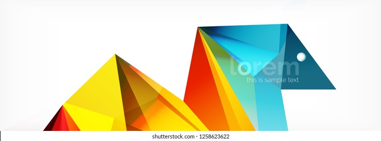 Fondo de triángulo geométrico de color vectorial, diseño de pancarta de cristal, plantilla moderna con formas triangulares sobre fondo claro