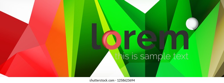 Fondo de triángulo geométrico de color vectorial, diseño de pancarta de cristal, plantilla moderna con formas triangulares sobre fondo claro