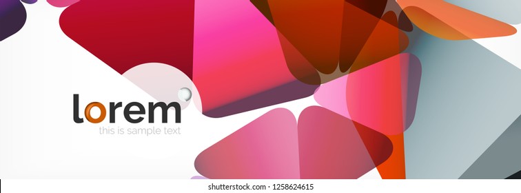 Fondo de triángulo geométrico de color vectorial, diseño de pancarta de cristal, plantilla moderna con formas triangulares sobre fondo claro