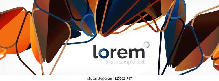 Vektorbunter, geometrischer dreieckiger Hintergrund, Kristallbanner-Design, moderne Vorlage mit dreieckigen Formen auf hellem Hintergrund