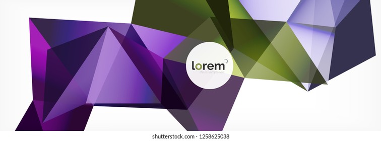 Fondo de triángulo geométrico de color vectorial, diseño de pancarta de cristal, plantilla moderna con formas triangulares sobre fondo claro