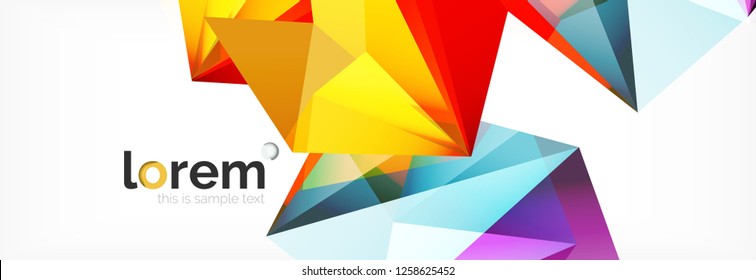 Fondo de triángulo geométrico de color vectorial, diseño de pancarta de cristal, plantilla moderna con formas triangulares sobre fondo claro