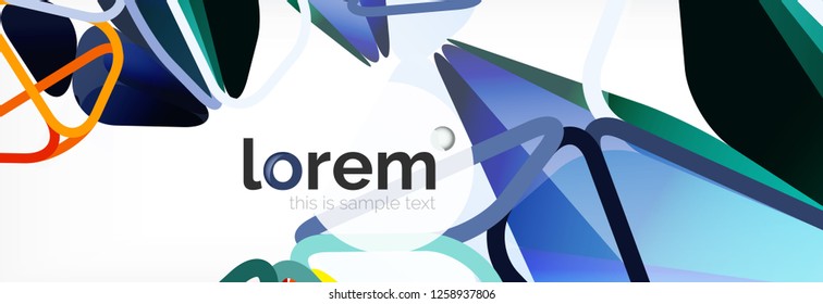 Vector colorful geometric triangle background, crystal banner design, modern template with triangular shapes on light backdrop