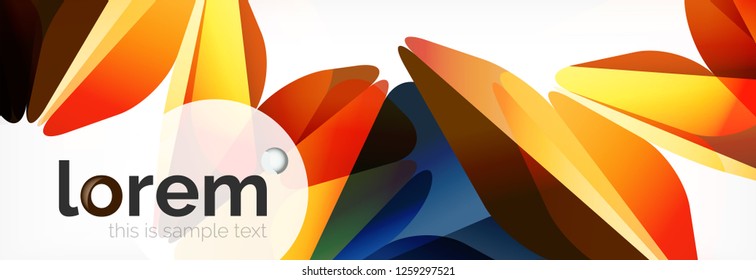 Vector colorful geometric triangle background, crystal banner design, modern template with triangular shapes on light backdrop