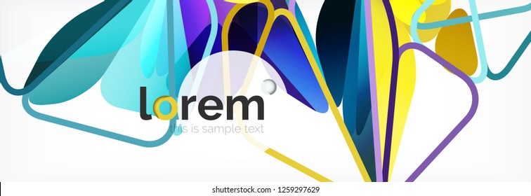 Vektorbunter, geometrischer dreieckiger Hintergrund, Kristallbanner-Design, moderne Vorlage mit dreieckigen Formen auf hellem Hintergrund