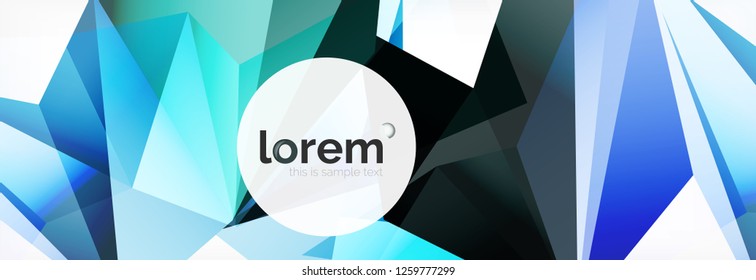 Fondo de triángulo geométrico de color vectorial, diseño de pancarta de cristal, plantilla moderna con formas triangulares sobre fondo claro