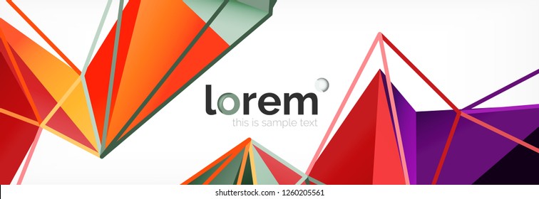 Fondo de triángulo geométrico de color vectorial, diseño de pancarta de cristal, plantilla moderna con formas triangulares sobre fondo claro