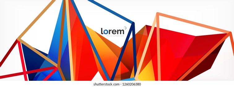Fondo de triángulo geométrico de color vectorial, diseño de pancarta de cristal, plantilla moderna con formas triangulares sobre fondo claro
