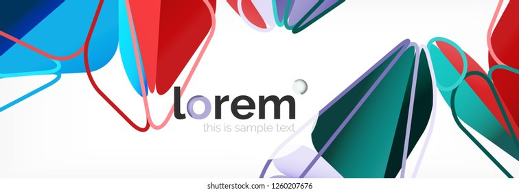 Fondo de triángulo geométrico de color vectorial, diseño de pancarta de cristal, plantilla moderna con formas triangulares sobre fondo claro
