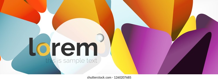 Vector colorful geometric triangle background, crystal banner design, modern template with triangular shapes on light backdrop