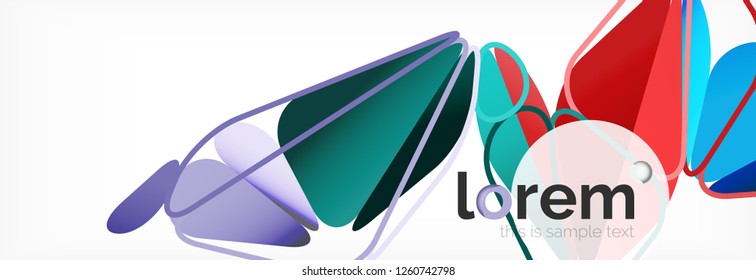 Fondo de triángulo geométrico de color vectorial, diseño de pancarta de cristal, plantilla moderna con formas triangulares sobre fondo claro