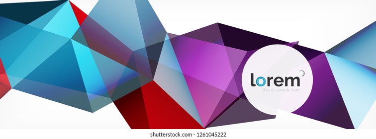 Fondo de triángulo geométrico de color vectorial, diseño de pancarta de cristal, plantilla moderna con formas triangulares sobre fondo claro