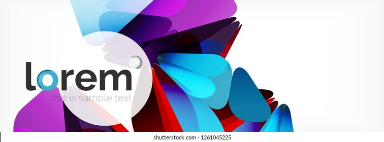 Vector colorful geometric triangle background, crystal banner design, modern template with triangular shapes on light backdrop
