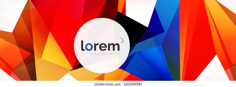 Fondo de triángulo geométrico de color vectorial, diseño de pancarta de cristal, plantilla moderna con formas triangulares sobre fondo claro