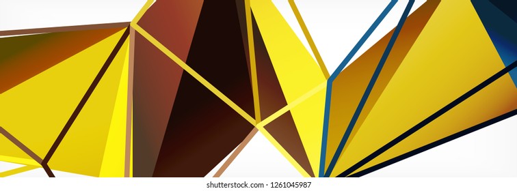 Vektorbunter, geometrischer dreieckiger Hintergrund, Kristallbanner-Design, moderne Vorlage mit dreieckigen Formen auf hellem Hintergrund