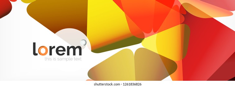 Fondo de triángulo geométrico de color vectorial, diseño de pancarta de cristal, plantilla moderna con formas triangulares sobre fondo claro