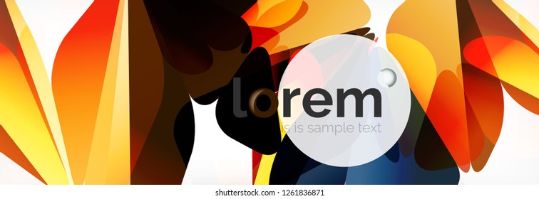 Fondo de triángulo geométrico de color vectorial, diseño de pancarta de cristal, plantilla moderna con formas triangulares sobre fondo claro