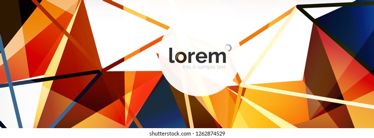 Fondo de triángulo geométrico de color vectorial, diseño de pancarta de cristal, plantilla moderna con formas triangulares sobre fondo claro