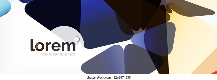 Vector colorful geometric triangle background, crystal banner design, modern template with triangular shapes on light backdrop