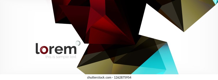 Fondo de triángulo geométrico de color vectorial, diseño de pancarta de cristal, plantilla moderna con formas triangulares sobre fondo claro
