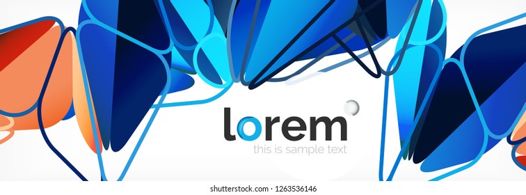 Vector colorful geometric triangle background, crystal banner design, modern template with triangular shapes on light backdrop
