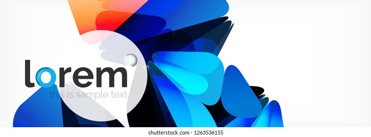 Vector colorful geometric triangle background, crystal banner design, modern template with triangular shapes on light backdrop