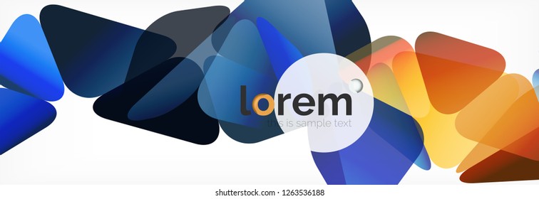 Vektorbunter, geometrischer dreieckiger Hintergrund, Kristallbanner-Design, moderne Vorlage mit dreieckigen Formen auf hellem Hintergrund