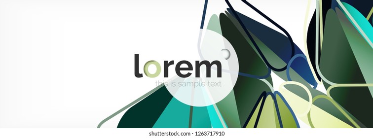 Vector colorful geometric triangle background, crystal banner design, modern template with triangular shapes on light backdrop