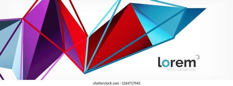 Fondo de triángulo geométrico de color vectorial, diseño de pancarta de cristal, plantilla moderna con formas triangulares sobre fondo claro