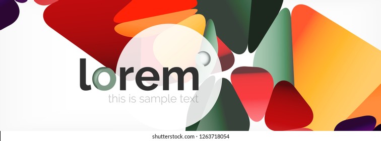 Vector colorful geometric triangle background, crystal banner design, modern template with triangular shapes on light backdrop