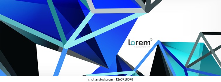 Fondo de triángulo geométrico de color vectorial, diseño de pancarta de cristal, plantilla moderna con formas triangulares sobre fondo claro