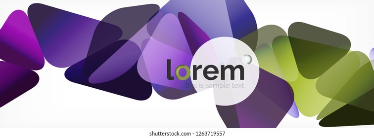Vector colorful geometric triangle background, crystal banner design, modern template with triangular shapes on light backdrop