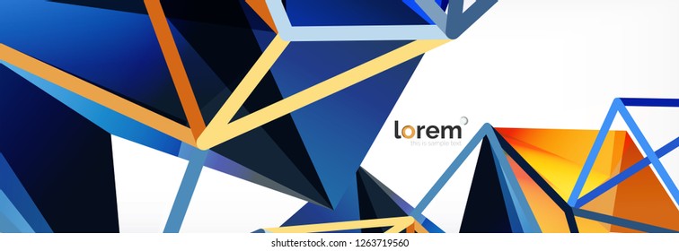 Fondo de triángulo geométrico de color vectorial, diseño de pancarta de cristal, plantilla moderna con formas triangulares sobre fondo claro