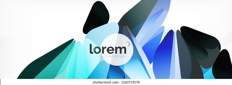 Vector colorful geometric triangle background, crystal banner design, modern template with triangular shapes on light backdrop