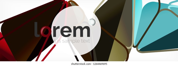 Vector colorful geometric triangle background, crystal banner design, modern template with triangular shapes on light backdrop