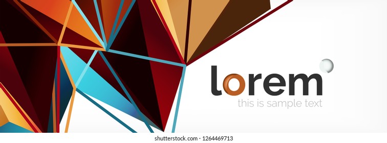Fondo de triángulo geométrico de color vectorial, diseño de pancarta de cristal, plantilla moderna con formas triangulares sobre fondo claro