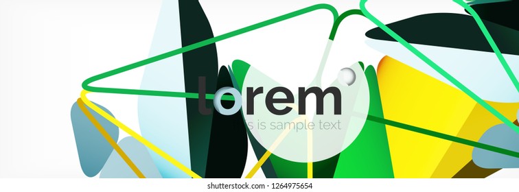 Vector colorful geometric triangle background, crystal banner design, modern template with triangular shapes on light backdrop