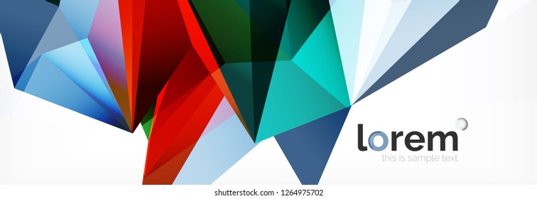 Fondo de triángulo geométrico de color vectorial, diseño de pancarta de cristal, plantilla moderna con formas triangulares sobre fondo claro