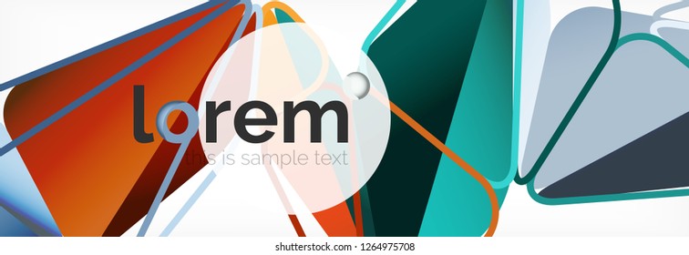 Vektorbunter, geometrischer dreieckiger Hintergrund, Kristallbanner-Design, moderne Vorlage mit dreieckigen Formen auf hellem Hintergrund